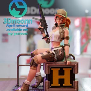 Fio Metal Slug Resin Figure – 1/8 1/6 Scale 3D Printed Fan Art Statue | Collector Gift image 3