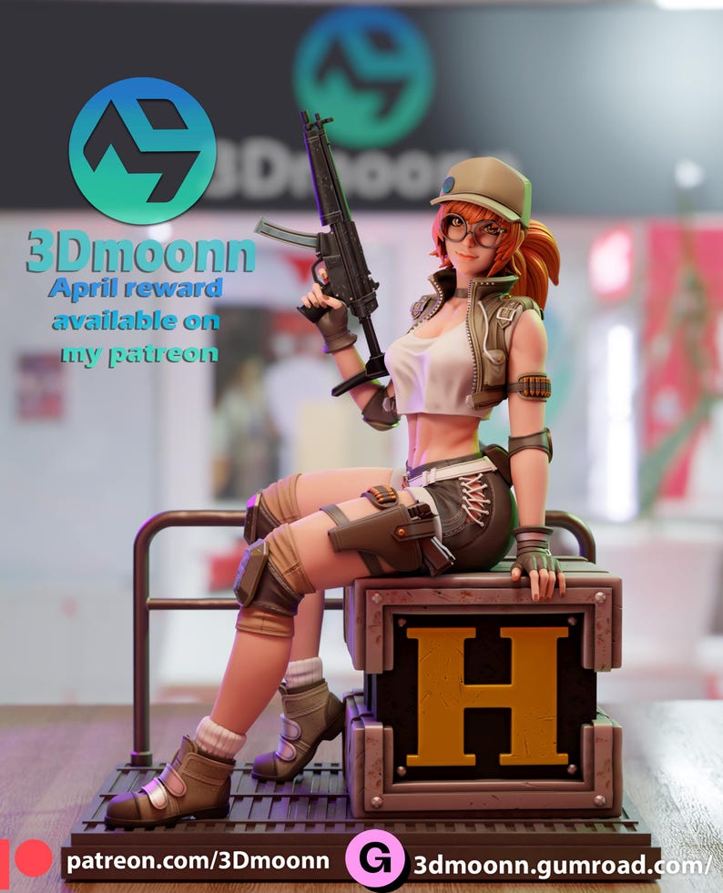 Fio Metal Slug Resin Figure – 1/8 1/6 Scale 3D Printed Fan Art Statue | Collector Gift image 3