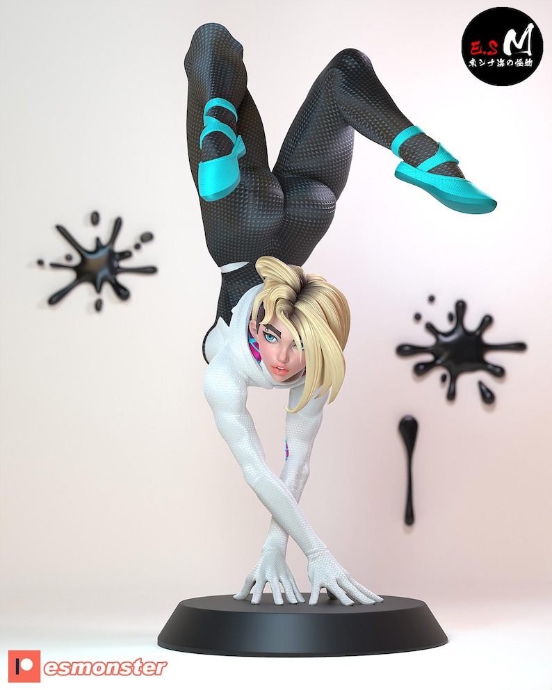 Spider Gwen — Marvel | 1/8 1/6 Scale Resin Figure | Unpainted or Hand-Painted | 3D Printed Fan Art | Collector Gift image 4