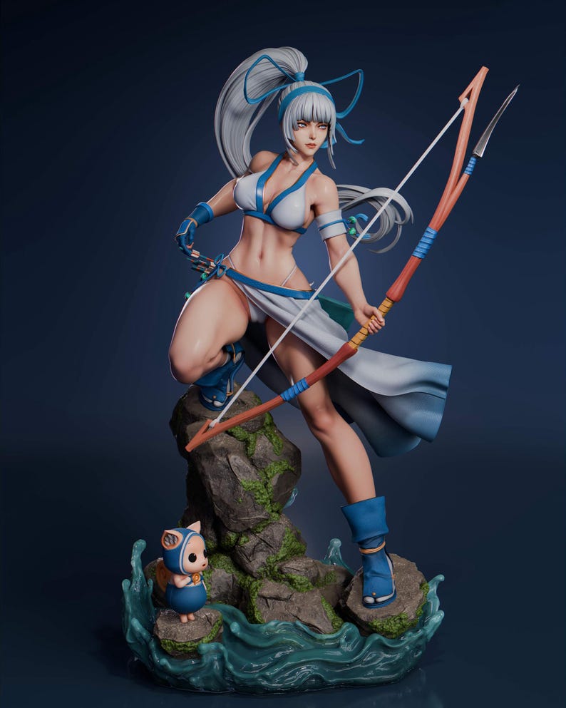 Mina Majikina Samurai Shodown Harz Figur - 1/8 1/6 3D Gedrucktes Fan Art Kit | Sammler Geschenk Bild 3