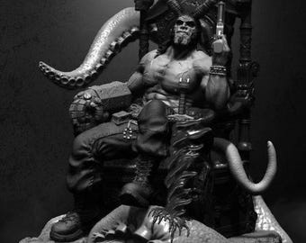 Hellboy Resin Figure – 1/8 1/6 Scale 3D Printed Fan Art Statue | Collector Gift