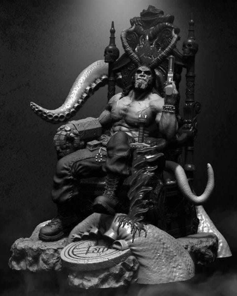 Hellboy Resin Figure – 1/8 1/6 Scale 3D Printed Fan Art Statue | Collector Gift image 1
