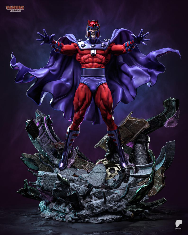 Magneto | 1/8 1/6 Scale Resin Figure | Unpainted or Hand-Painted | 3D Printed Fan Art | Collector Gift image 1