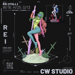 Rei Ayanami — Neon Genesis Evangelion | 1/8 1/6 Scale Resin Figure | 3D Printed Fan Art | Unpainted Garage Kit | Collector Statue Gift image 8
