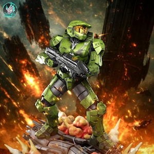 Master Chief Halo Resin Figure – 3D Printed Fan Art Collector Statue (1/8 1/6 Scale) | Collector Gift image 3
