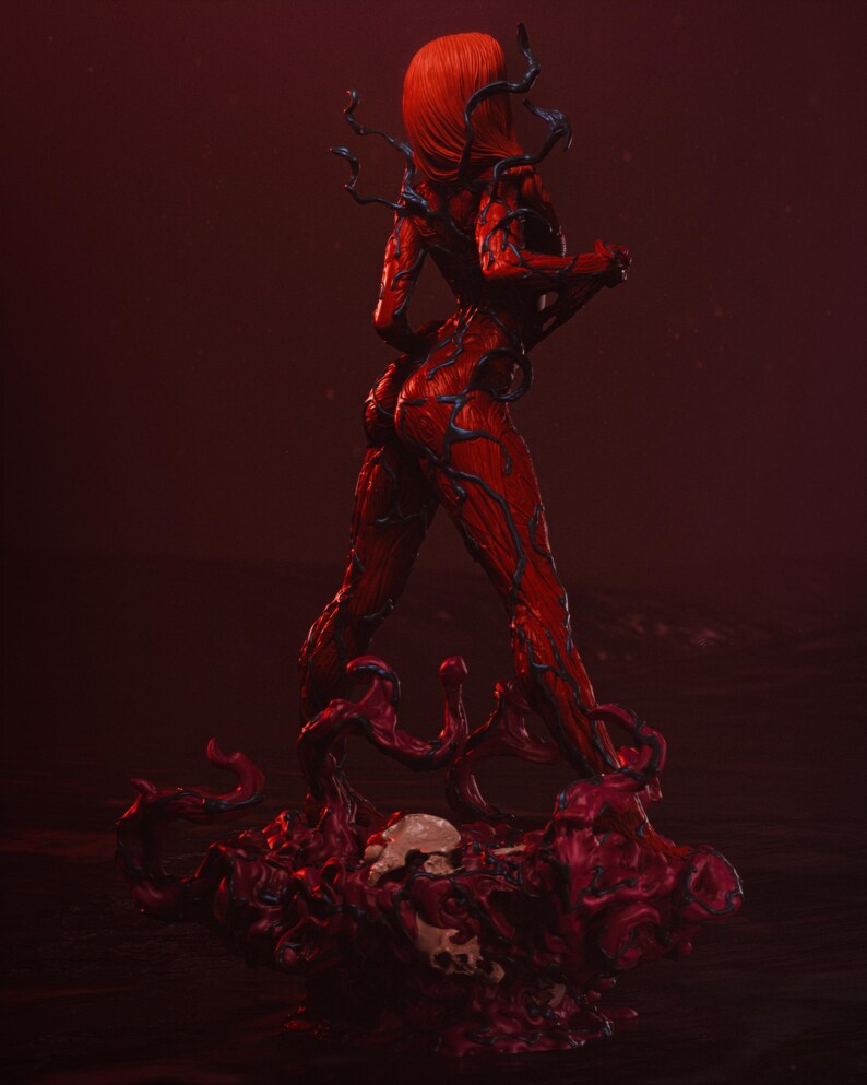 Carnage — Marvel / Figura de resina a escala 1/8 y 1/6 / Sin pintar o pintada a mano / Arte de fans impreso en 3D / Regalo de coleccionista imagen 4