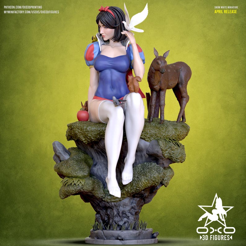 Snow White | 1/8 1/6 Scale Resin Figure | Unpainted or Hand-Painted | 3D Printed Fan Art | Collector Gift image 5