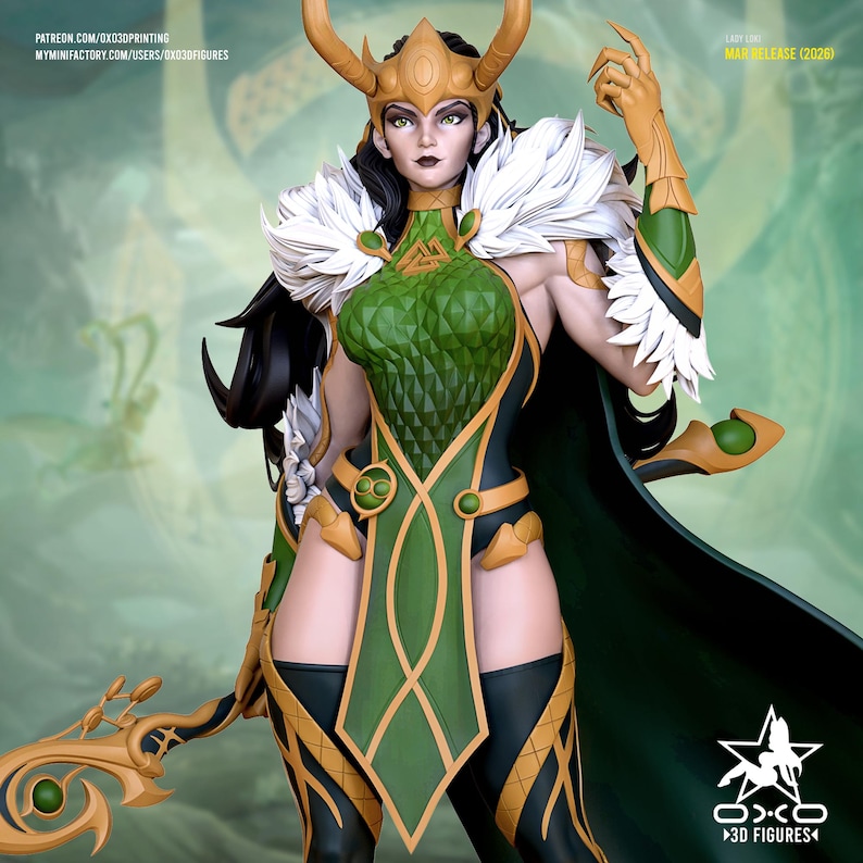 Lady Loki — Marvel Comics | 1/8 1/6 Scale Resin Figure | Unpainted or Hand-Painted | 3D Printed Fan Art | Collector Gift image 1