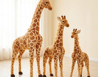 Knuffel reuzengiraf, zachte flanellen knuffel, decoratie kinderkamer