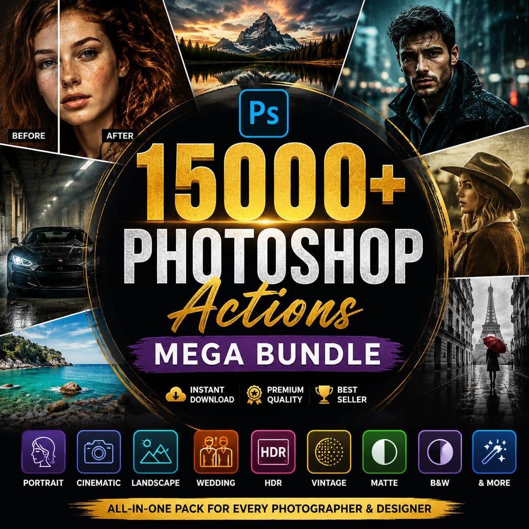 15000+ Photoshop Actions Mega Bundle | Professional Photo Editing ...