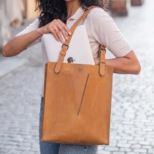 Cognac Leather Convertible Backpack Tote, Laptop Shoulder Bag, Travel Work Bag 0ffice Bag,