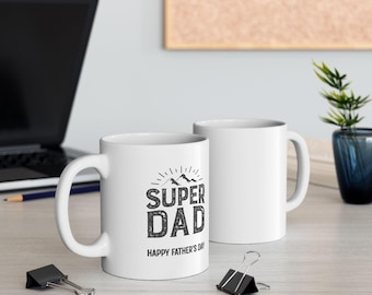 Bleib Stark Papa Tasse | Vatertags Geschenk | Inspirierend Papa Kaffeebecher | Starker Papa Geschenkidee | 325 ml Keramik Tasse