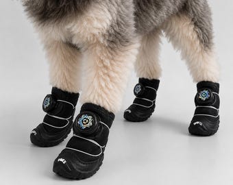 Waterproof Dog Boots | Fleece Lined Snow Shoes, Paw Protection | Anti Slip Puppy Boots