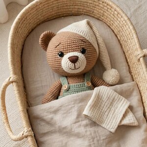 Crochet Teddy Bear Pattern PDF, Chenille Plush Amigurumi Toy Tutorial (Instant Download) image 5