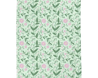 Velveteen Plush Blanket in Forever Floral