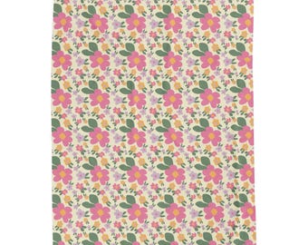 Velveteen Plush Blanket in Garden Party