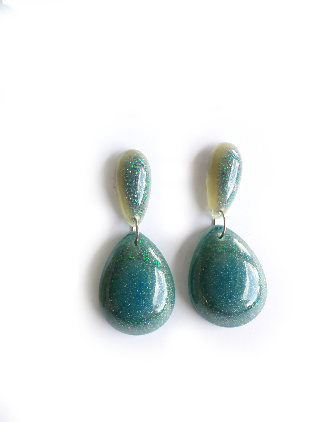 Blue Green Earrings, Blue Earrings, Green Earrings, Everyday Earrings ...