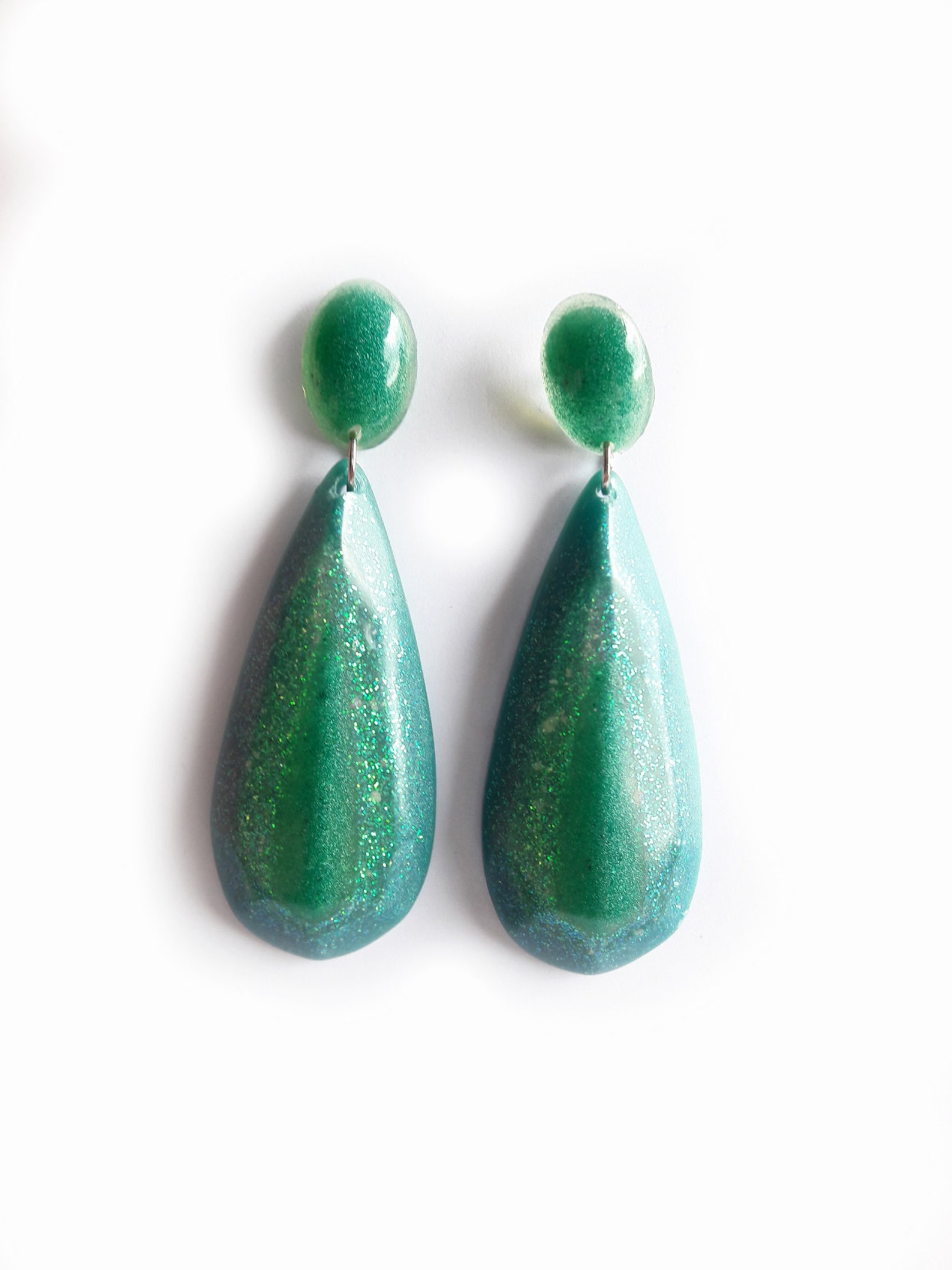 Big Green Earrings Statement Earrings Earrings Bold Etsy