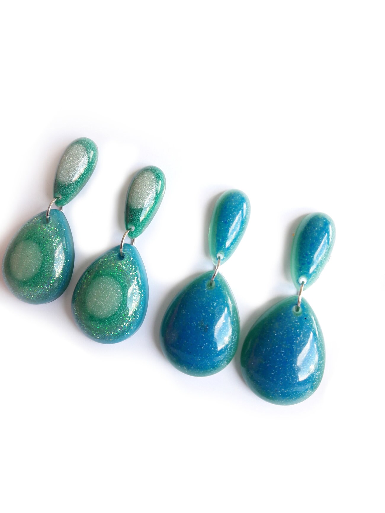 Blue Green Earrings, Blue Earrings, Green Earrings, Everyday Earrings ...