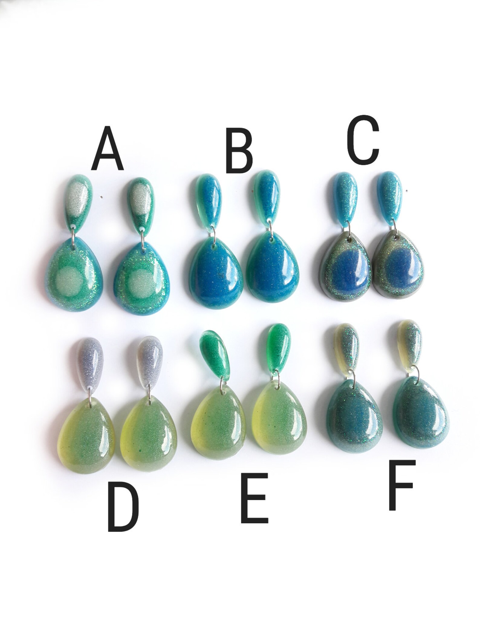 Blue Green Earrings, Blue Earrings, Green Earrings, Everyday Earrings