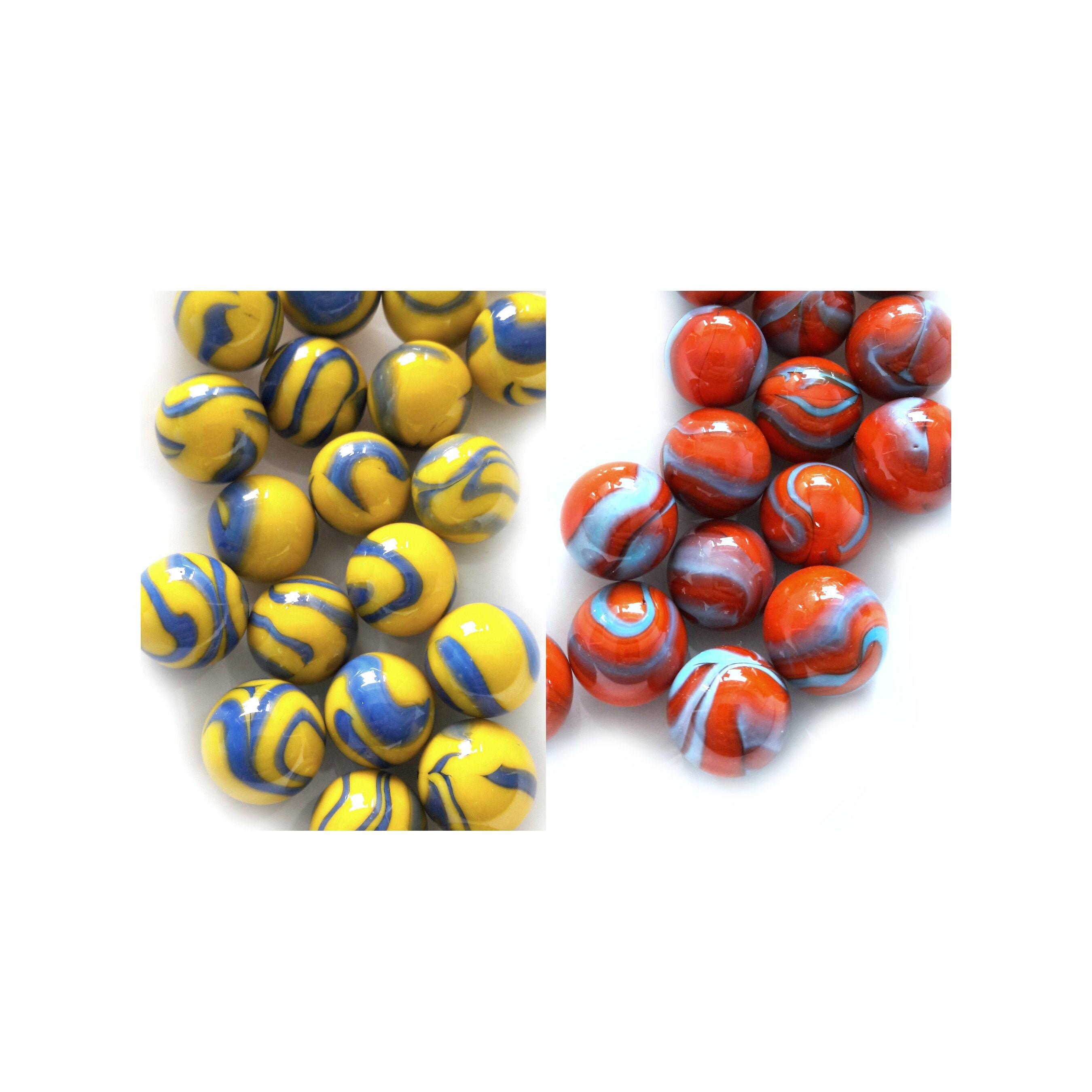 Glass Marbles Round Marbles Bicolor Marbles Colorful Etsy