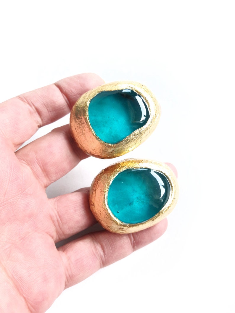 Big Blue Ring, Blue Ring, Blue Gold Ring, Statement Ring, Modern, Contemporary Ring, Modernist Ring, Resin Ring, Big Resin Ring, Unique Ring image 2