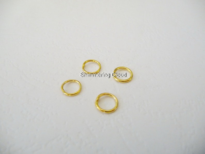10mm 50pcs .7mm Gold Plated Jump Rings Jewelry Findings Open Earring Necklace