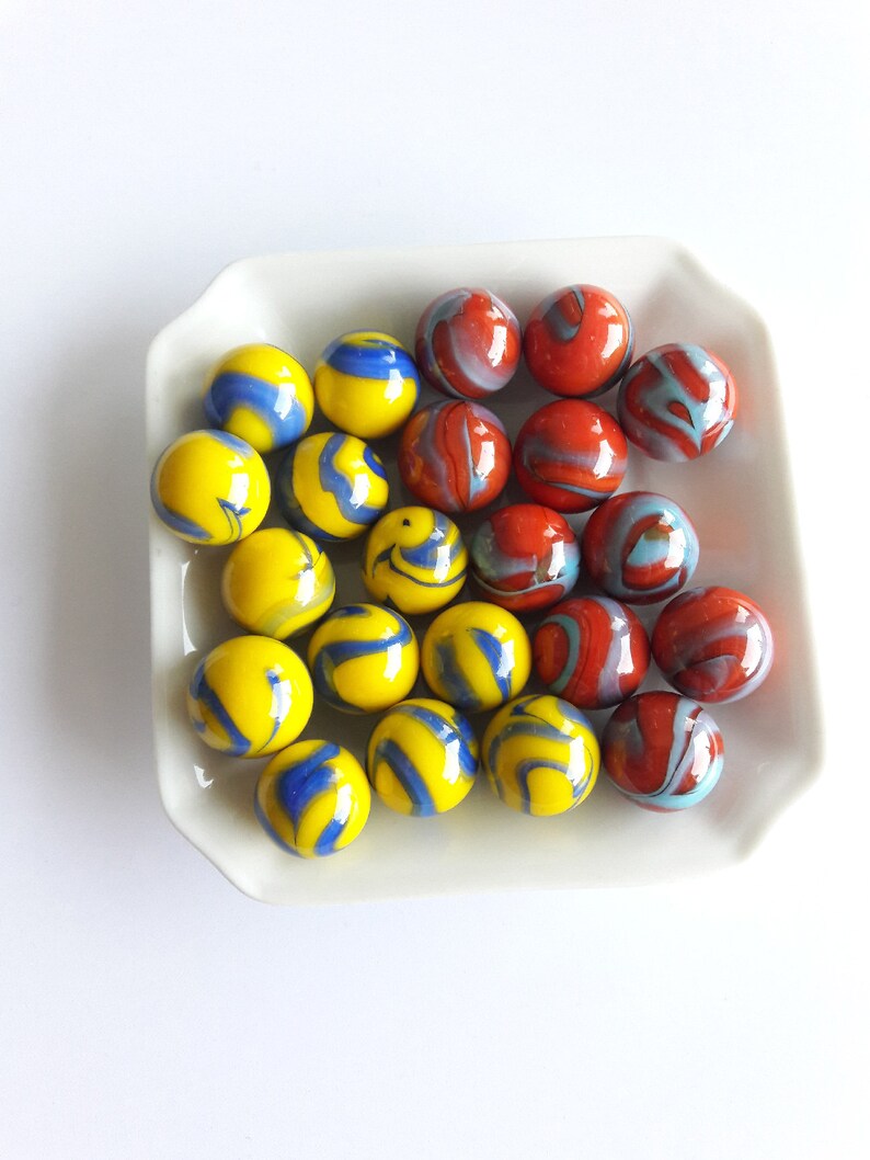 Glass Marbles Round Marbles Bicolor Marbles Colorful Etsy