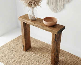 Console Table - Rustic Wooden Console - Narrow Wooden Corridor- Entrance Hall - Narrow Sofa Table - Entryway Table