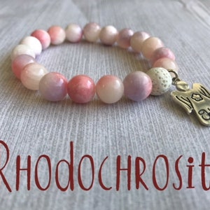 Rhodochrosite angel bracelet