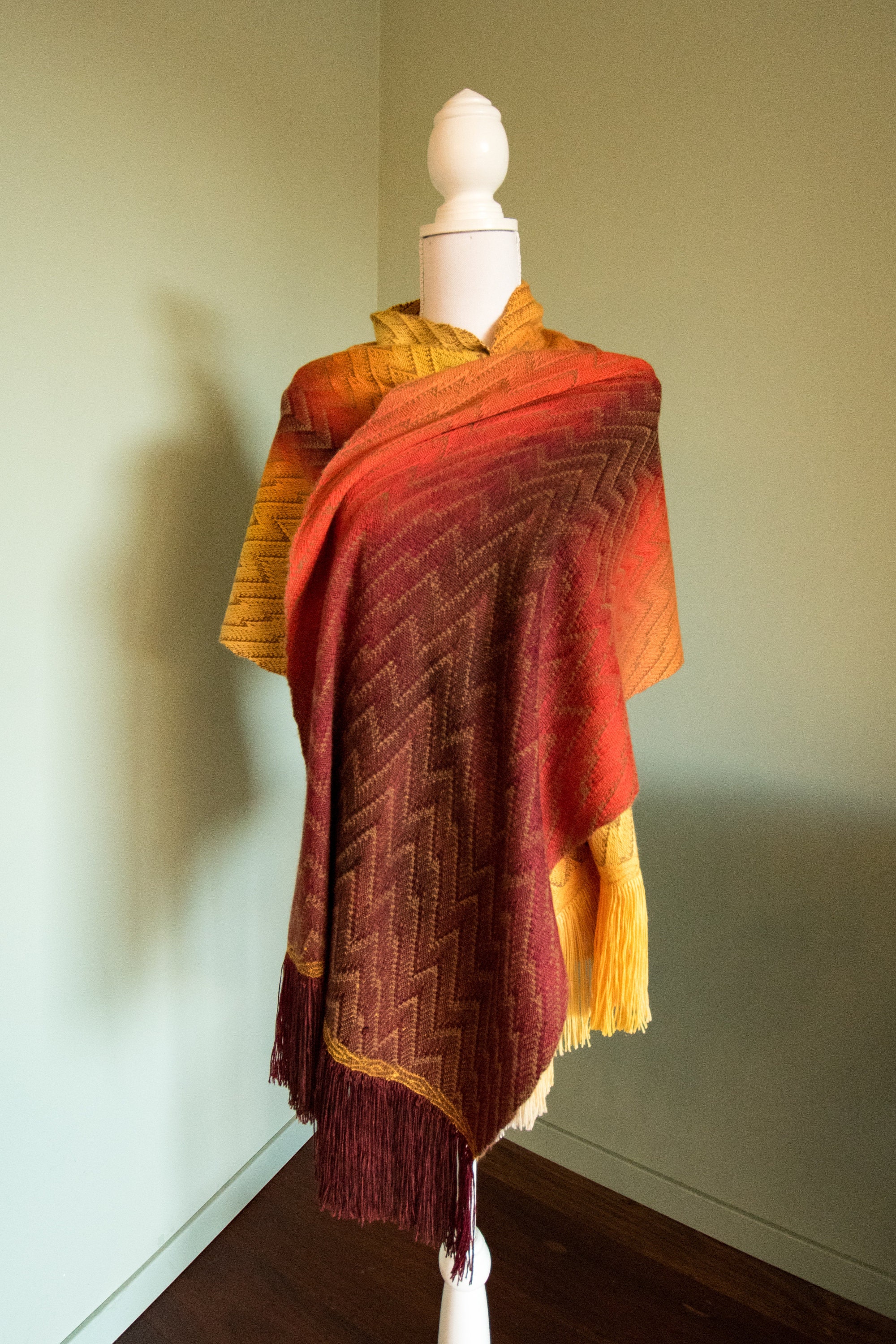 Vicuna Cashmere and Silk hand dyed spun and woven scarf in | Etsy