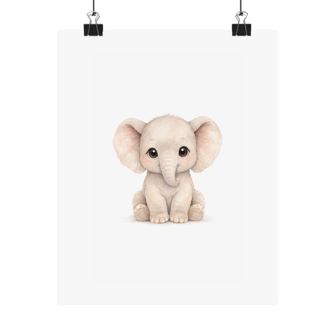 Baby Elephant Nursery Art Print | Whimsical Watercolor Wall Decor - Etsy