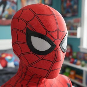 Spindelmannen-kostym | Röd & svart superhjältedräkt för barn | Halloween-klädsel för barn bild 4