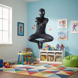 Svart Spider-Man-kostym | Symbiot Venom-kostym för barn | Halloween Cosplay-body bild 1