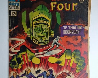 Marvel Comics Fantastic Four #49 1st Appearance Galactus 2nd Silver Surfer GD/VG