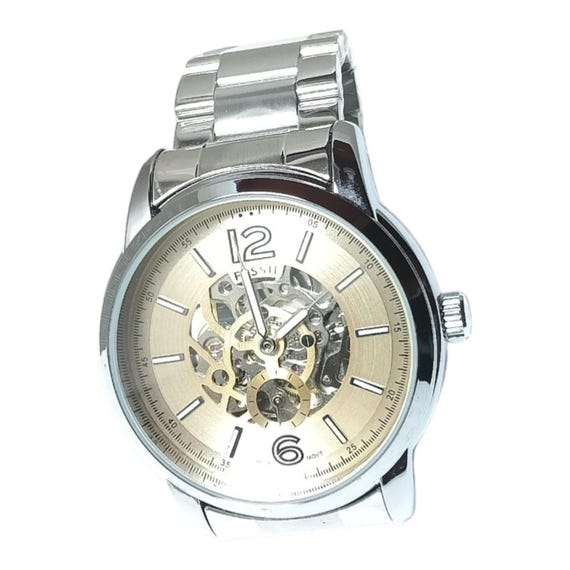 Used Fossil Automatic Skeleton Watch – Silver Sta… - image 4