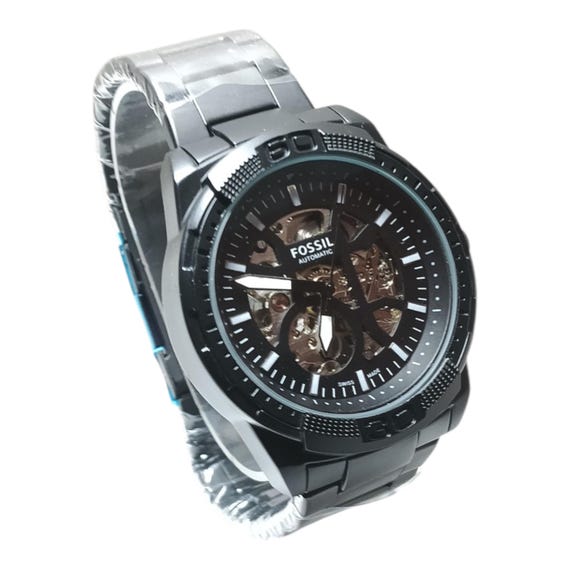 Used Fossil Black Automatic Skeleton Watch – Stai… - image 2