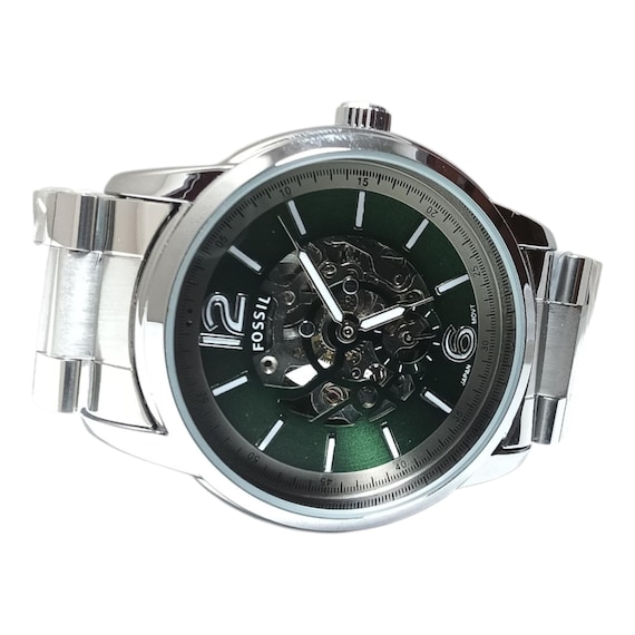 Used Fossil Automatic Skeleton Watch – Green Sunb… - image 1
