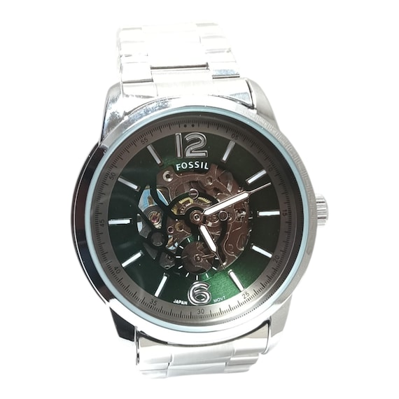 Used Fossil Automatic Skeleton Watch – Green Sunb… - image 9