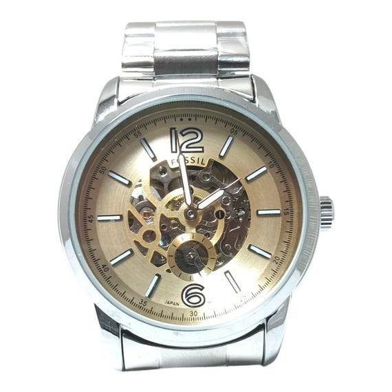 Used Fossil Automatic Skeleton Watch – Silver Sta… - image 3