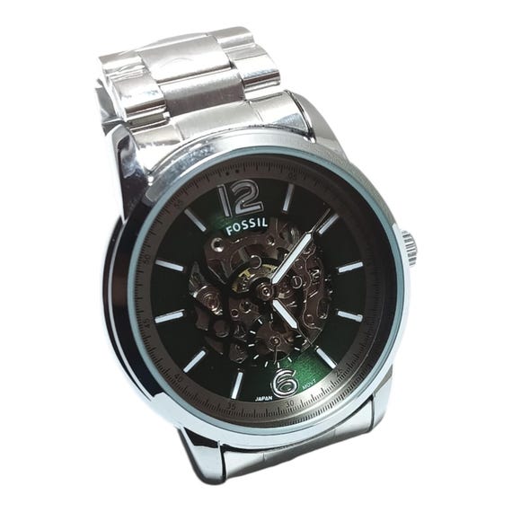 Used Fossil Automatic Skeleton Watch – Green Sunb… - image 5