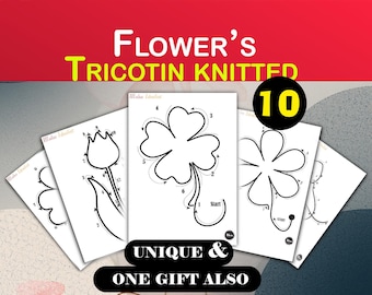 10 3D Flower Templates for Knitting Wire i-cord |  Knitted Wire Templates | Printable PDF Instructions English | tricotin | icord flowersM13