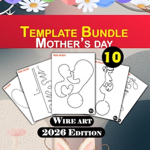 Muttertag Strickdraht Kunst Vorlage | Wohndekor DIY Tricotinfigur Muster Printable Maha3