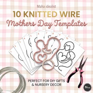 Mother's Day Knitted Wire Art Template | Home decor DIY Tricotin Figure Pattern Printable Maha3