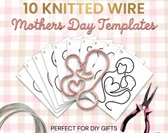 Mother's Day Knitted Wire Art Template | Home decor DIY Tricotin Figure Pattern Printable Maha3