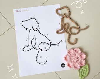 Flower Wreath 10 with dog  Knitted Wire Art Templates: I-Cord Tricotin (PDF Download) maha 13