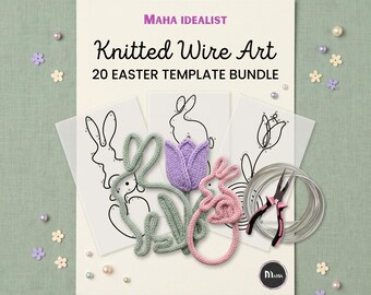 Easter Wire Art Templates: 20 Knitted Wire Patterns | Wire Art Template Whole Shop Bundle Knitted Wire Art Pattern Wire Wrap Tricotin Maha 4