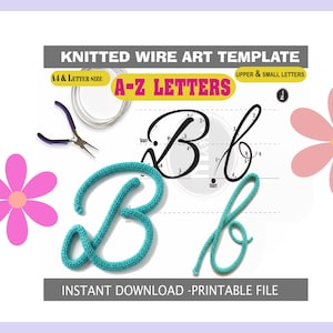 I-Cord Knitted Wire Art Alphabet Template | DIY Name Sign Pattern | Nursery Wall Decor | Baby Name Sign | Curly / Script | PDF Downlomaha 5