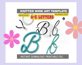 I-Cord Knitted Wire Art Alphabet Template | DIY Name Sign Pattern | Nursery Wall Decor | Baby Name Sign | Curly / Script | PDF Downlomaha 5