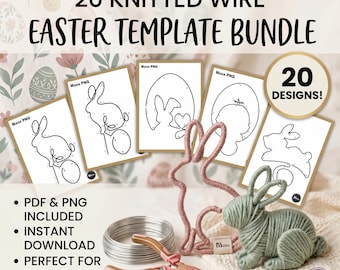 20 Easter Wire Art Templates: Knitted Wire Patterns (Digital Download) Maha2